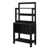 Convenience Concepts Newport 2 Drawer Serving Bar with Wine Rack and Shelves