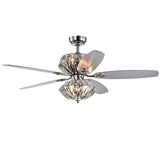 Copper Grove Toshevo RC Chrome Dual-lamp 52-inch Lighted Ceiling Fan w/ Crystal Shades and Reversible Blades