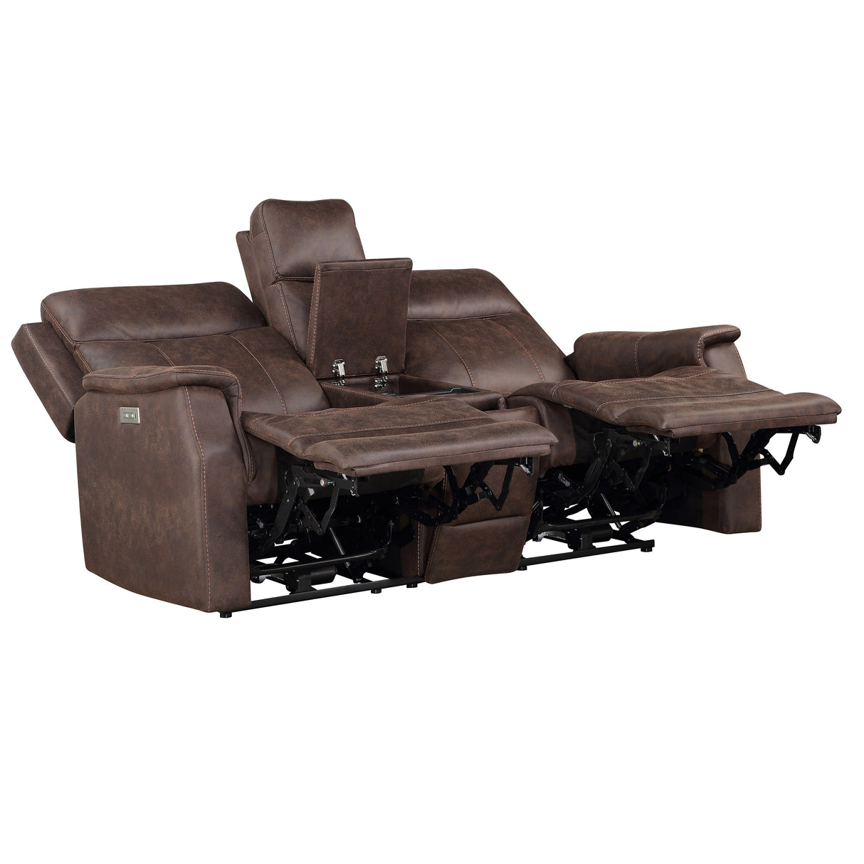 Steve Silver Faux Leather Power Reclining Console Loveseat