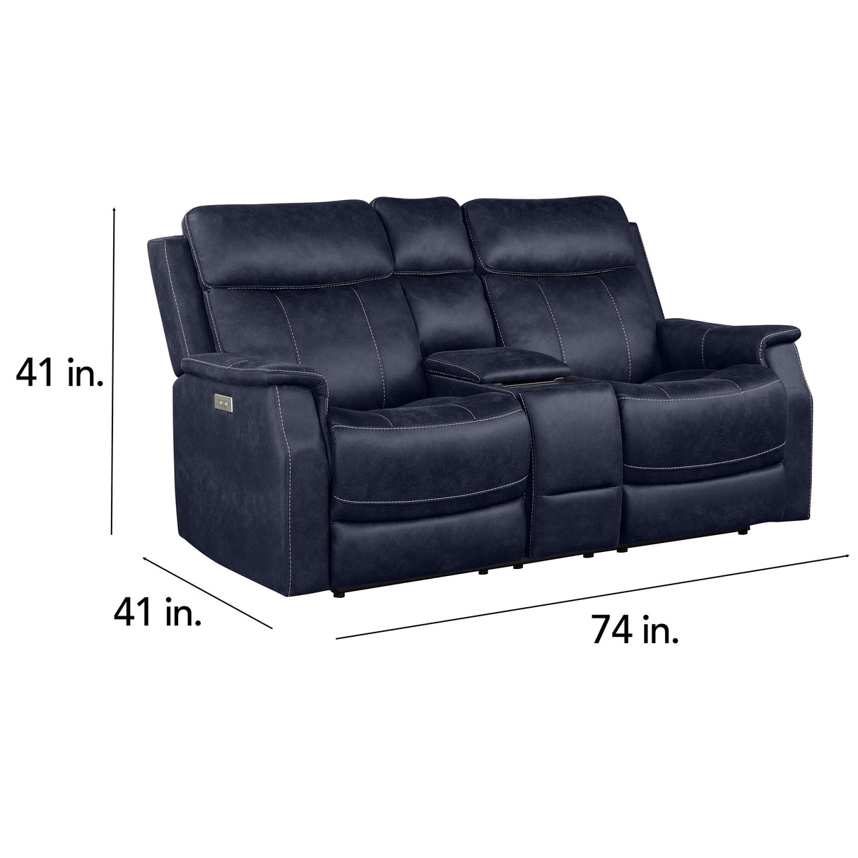 Steve Silver Faux Leather Power Reclining Console Loveseat