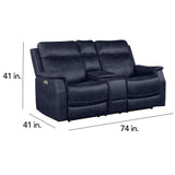 Steve Silver Faux Leather Power Reclining Console Loveseat
