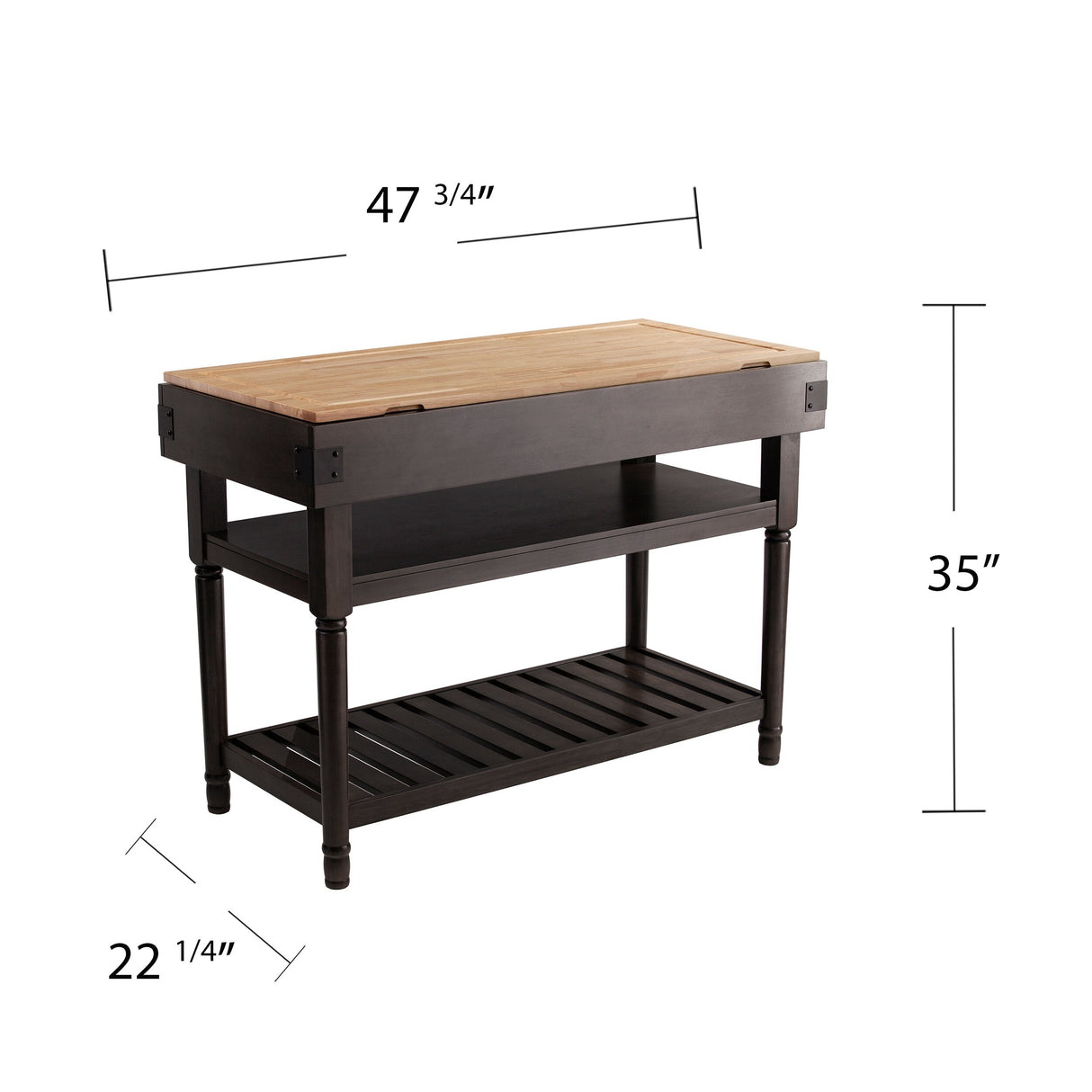 SEI Furniture Woodson Transitional Gray Storage Kitchen Island