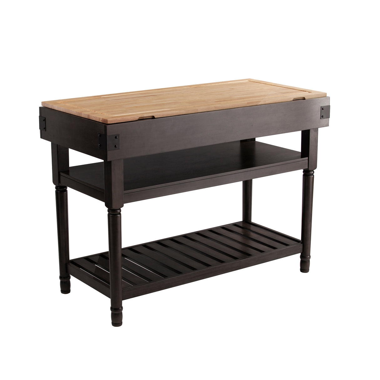 SEI Furniture Woodson Transitional Gray Storage Kitchen Island