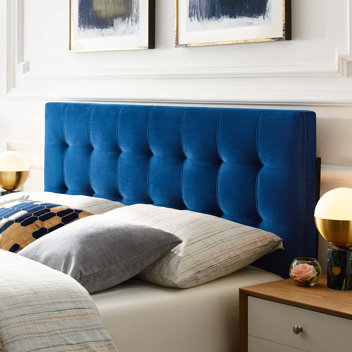 Copper Grove Worishofen Full-size Tufted Velvet Headboard