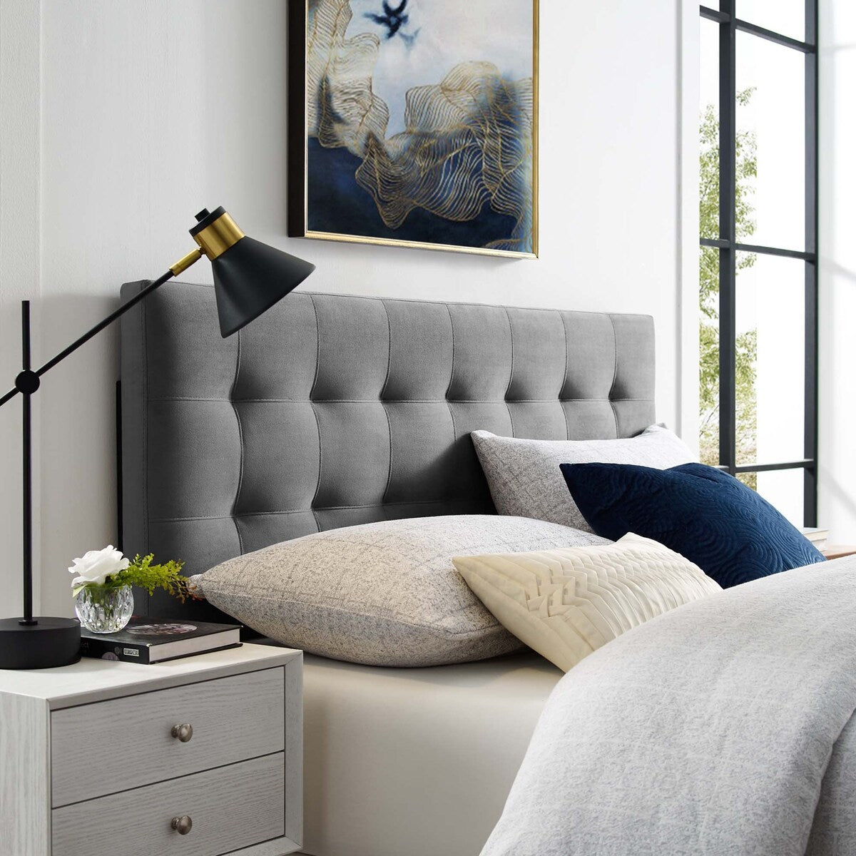 Copper Grove Worishofen Full-size Tufted Velvet Headboard