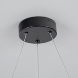 Modern Dimmable Matte Black Ring Round Integrated LED Chandelier Round Hanging Pendant Light