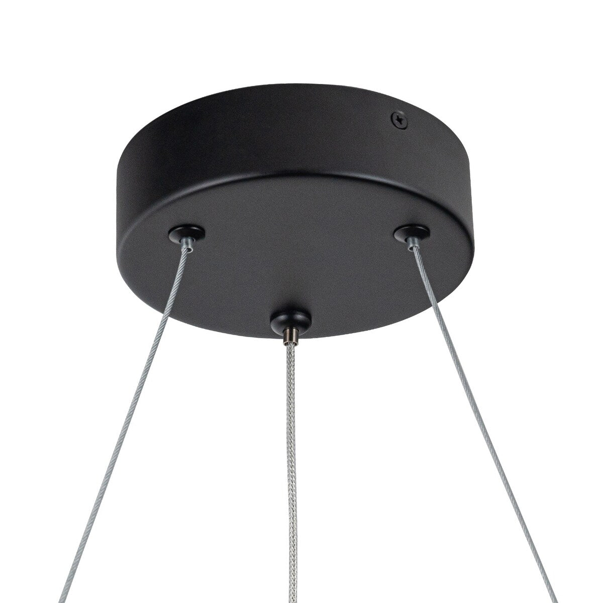 Modern Dimmable Matte Black Ring Round Integrated LED Chandelier Round Hanging Pendant Light