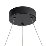 Modern Dimmable Matte Black Ring Round Integrated LED Chandelier Round Hanging Pendant Light