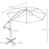 CorLiving 9.5ft UV Resistant Offset Patio Umbrella