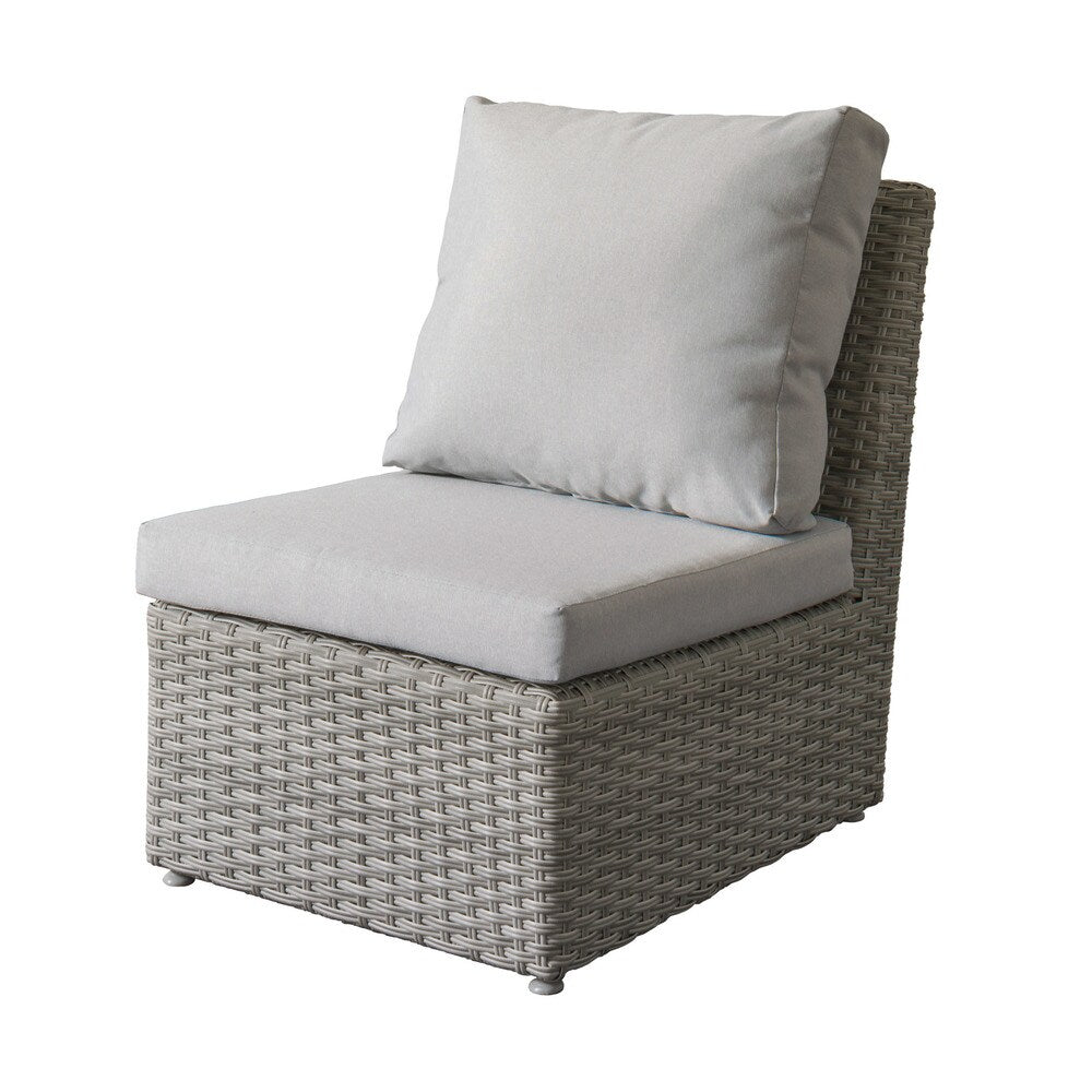 Brisbane Blended Grey Weave Wicker Weather-resistant Armless Patio Chair