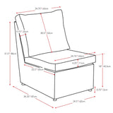 Brisbane Blended Grey Weave Wicker Weather-resistant Armless Patio Chair