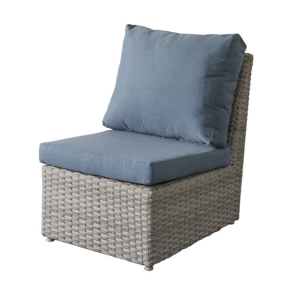 Brisbane Blended Grey Weave Wicker Weather-resistant Armless Patio Chair
