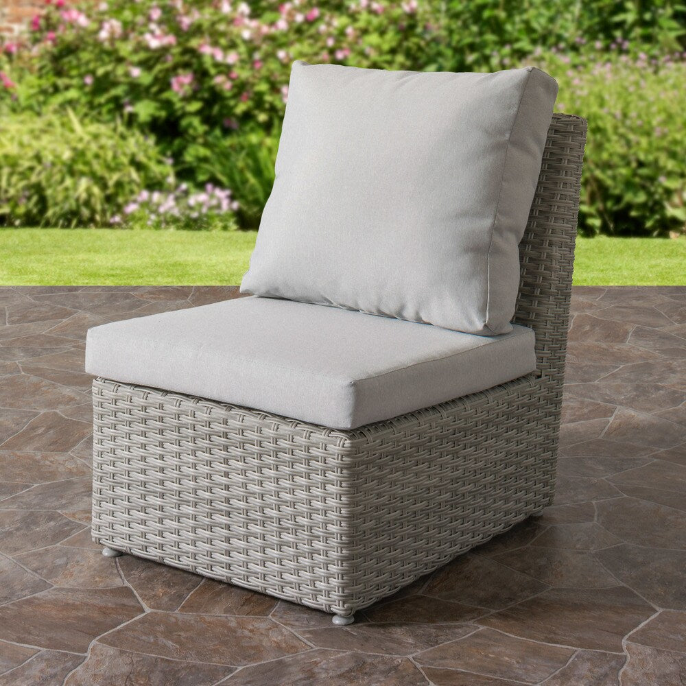 Brisbane Blended Grey Weave Wicker Weather-resistant Armless Patio Chair