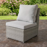 Brisbane Blended Grey Weave Wicker Weather-resistant Armless Patio Chair