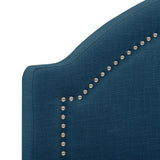 CorLiving Florence Fabric Bed Frame with Arched Headboard and Nailhead Trim Accents
