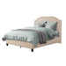 CorLiving Florence Fabric Bed Frame with Arched Headboard and Nailhead Trim Accents