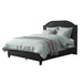 CorLiving Florence Fabric Bed Frame with Arched Headboard and Nailhead Trim Accents