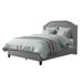 CorLiving Florence Fabric Bed Frame with Arched Headboard and Nailhead Trim Accents