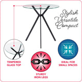 Eliana Glass Top Bistro Table