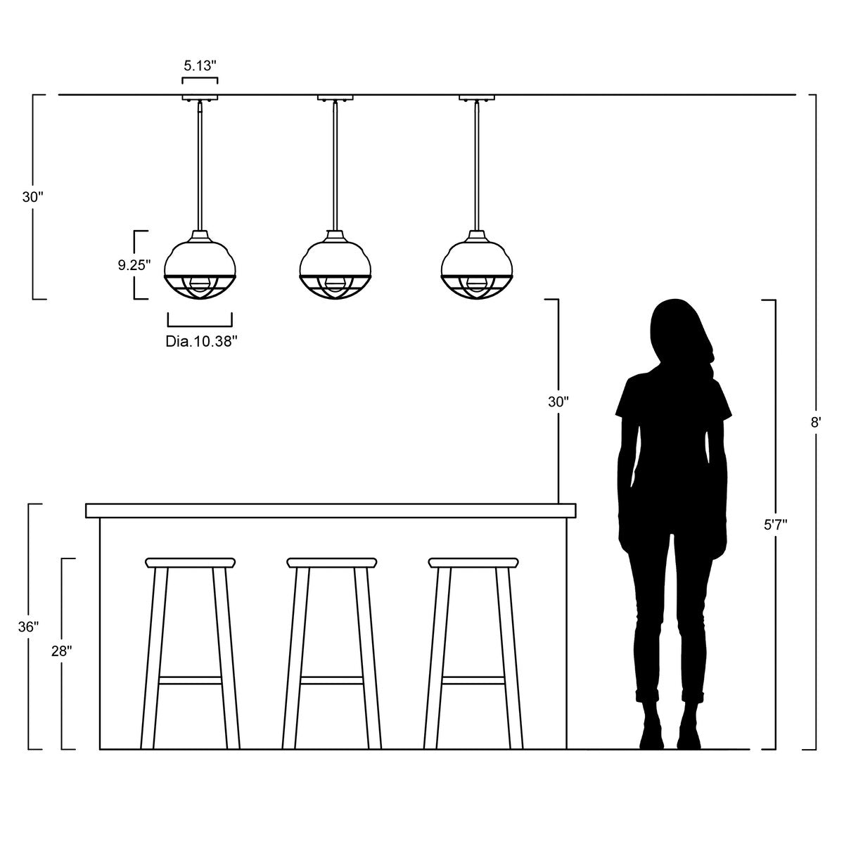 Cora 10.38" 1-Light Industrial Farmhouse Iron LED Pendant, Oil Rubbed Bronze by JONATHAN Y