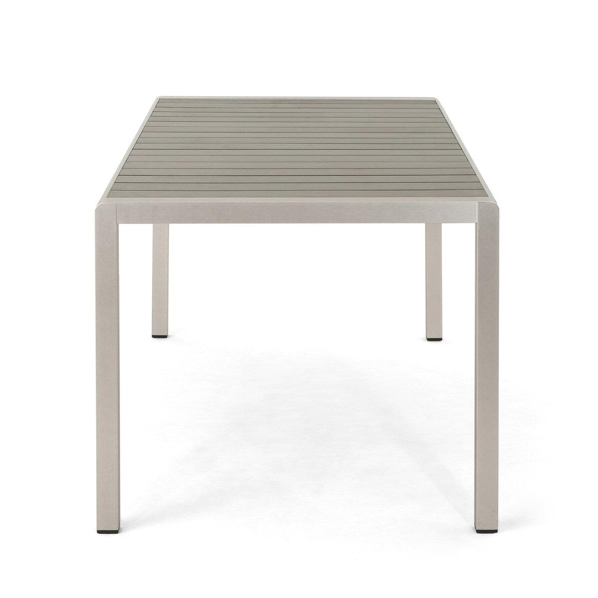 Coral Outdoor Aluminum Dining Table with Faux Wood Top,for Dining Room,Kitchen,Easy Assembly