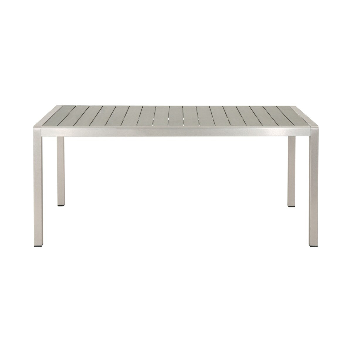 Coral Outdoor Aluminum Dining Table with Faux Wood Top,for Dining Room,Kitchen,Easy Assembly