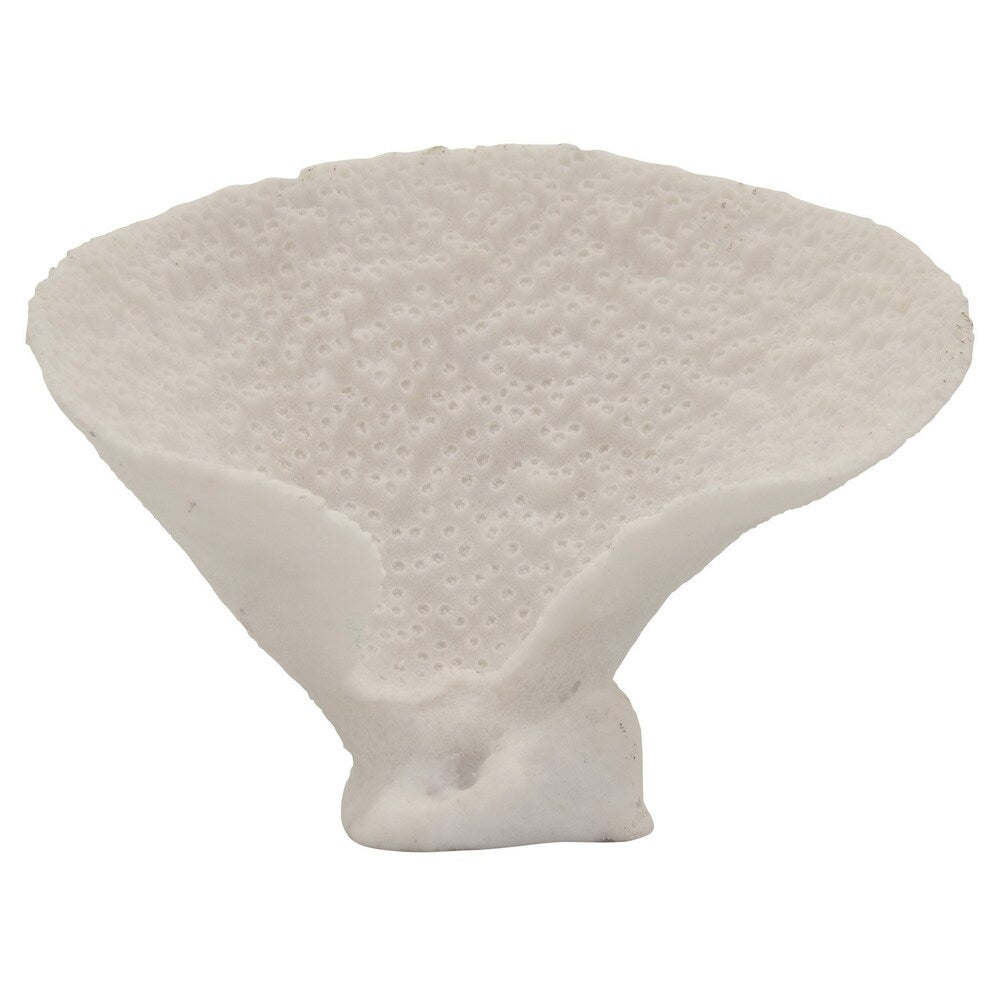 Coral Tabletop Decoration in White Resin 11in L x 8in W x 7in H