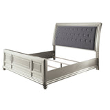 Coralayne Silver Upholstered Sleigh Bed