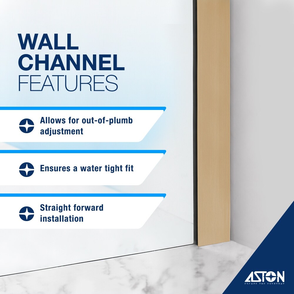 Coraline XL 48 - 52 in. x 80 in. Frameless Sliding Shower Door with Ultra-Bright Frosted Glass in Brushed Gold
