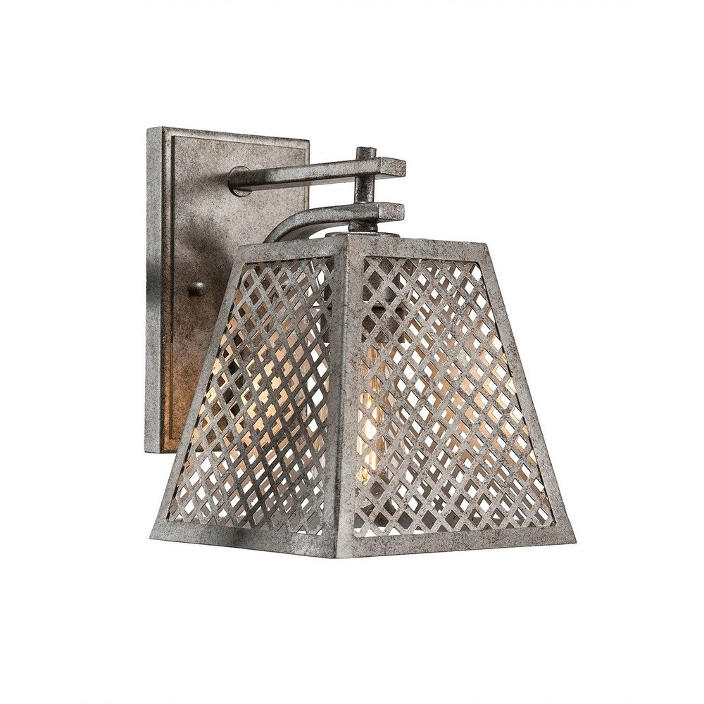 Corbello 1 Light Wall Sconce Shown In Aged Silver Finish Metal Shade - Square