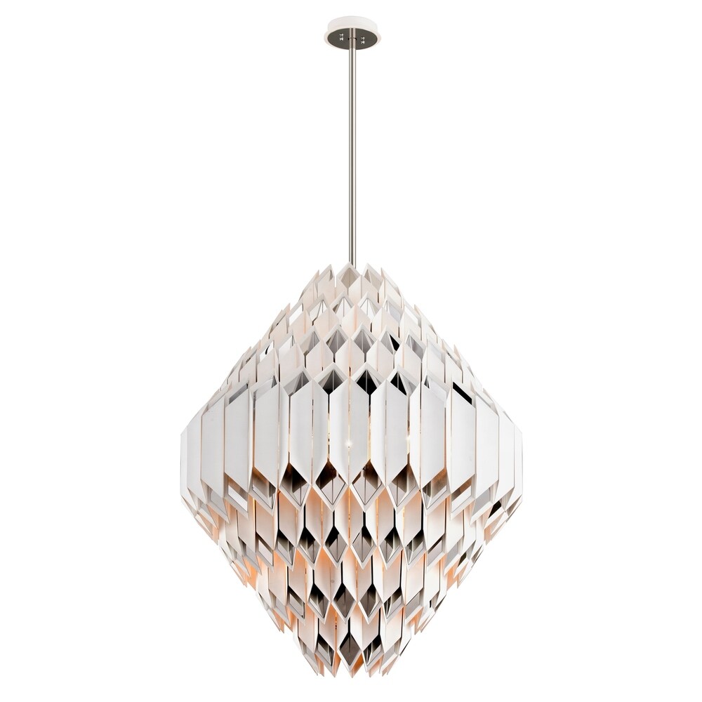 Corbett Lighting Haiku 24-light White Pendant with Polished Stainless Accents