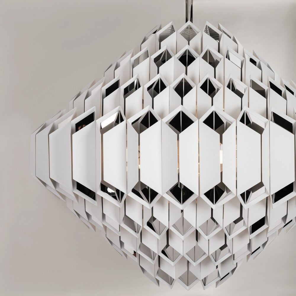 Corbett Lighting Haiku 24-light White Pendant with Polished Stainless Accents