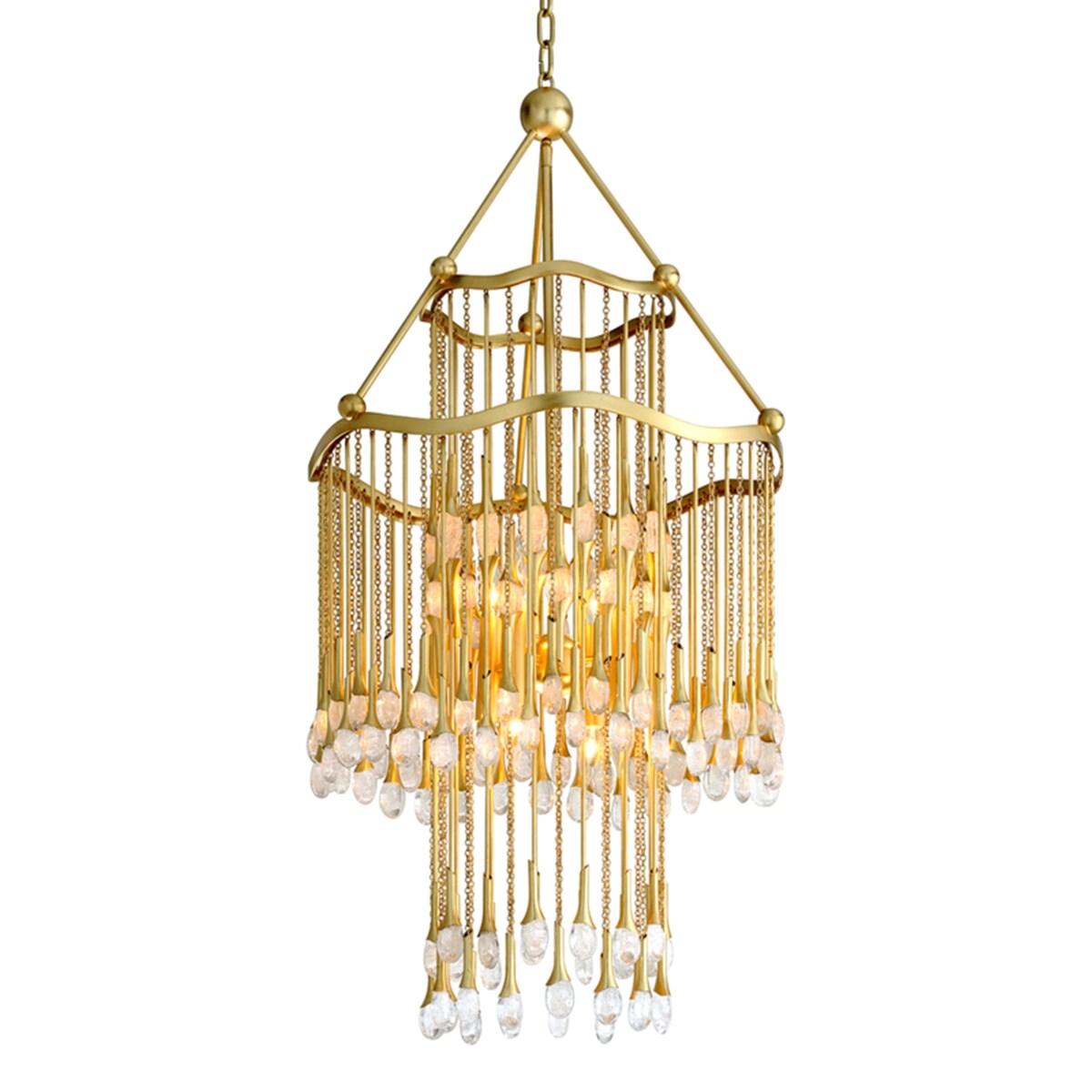 Corbett Lighting Kiara 8-light Gold Leaf Chandelier with Clear Glass