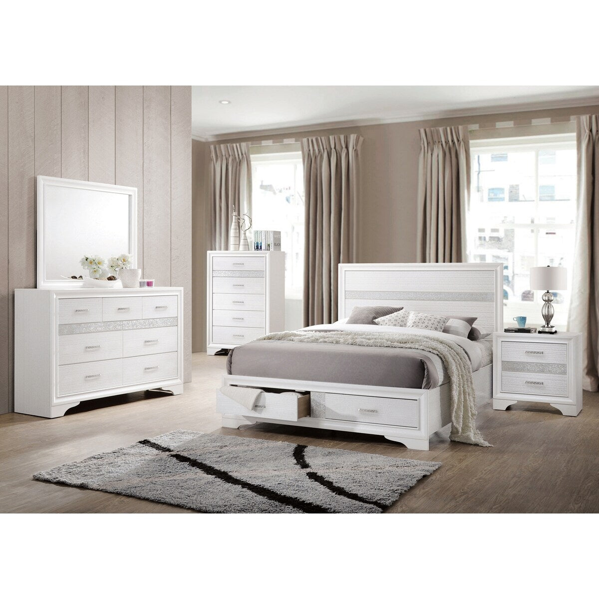 Corbin Contemporary 4-piece Storage Bedroom Set