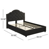 Cordeaux Queen-size Tufted Upholstered Bed by Christopher Knight Home