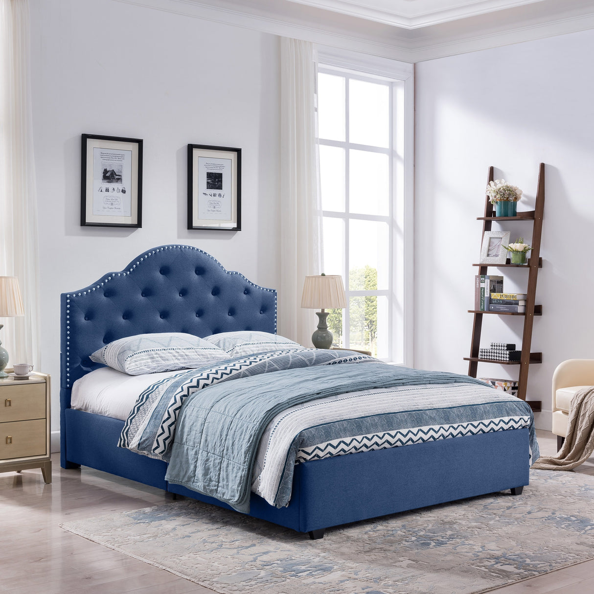 Cordeaux Queen-size Tufted Upholstered Bed by Christopher Knight Home