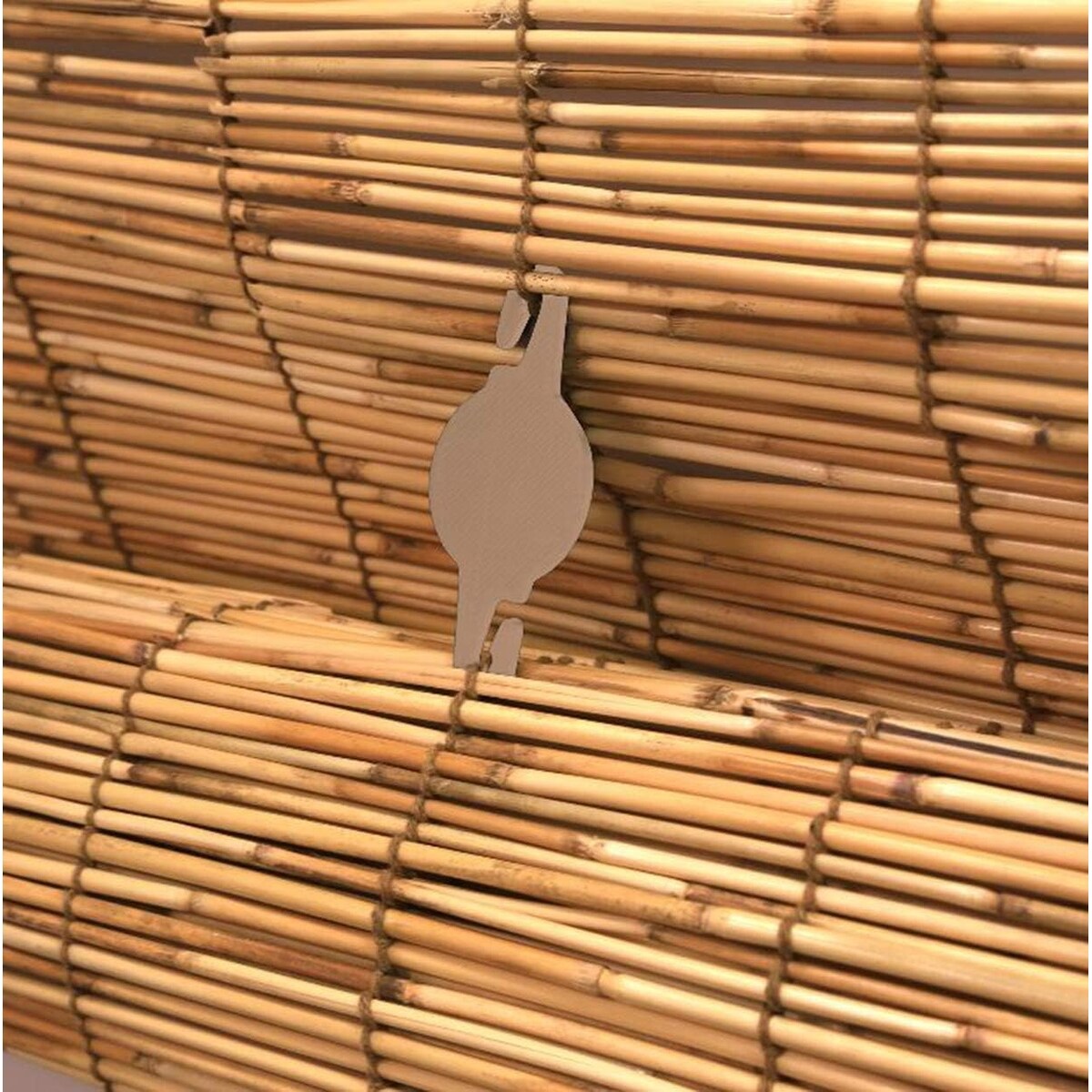 Cordless Bamboo Blinds - Waterproof Roller Shades for Porch, Patio & Interior Windows