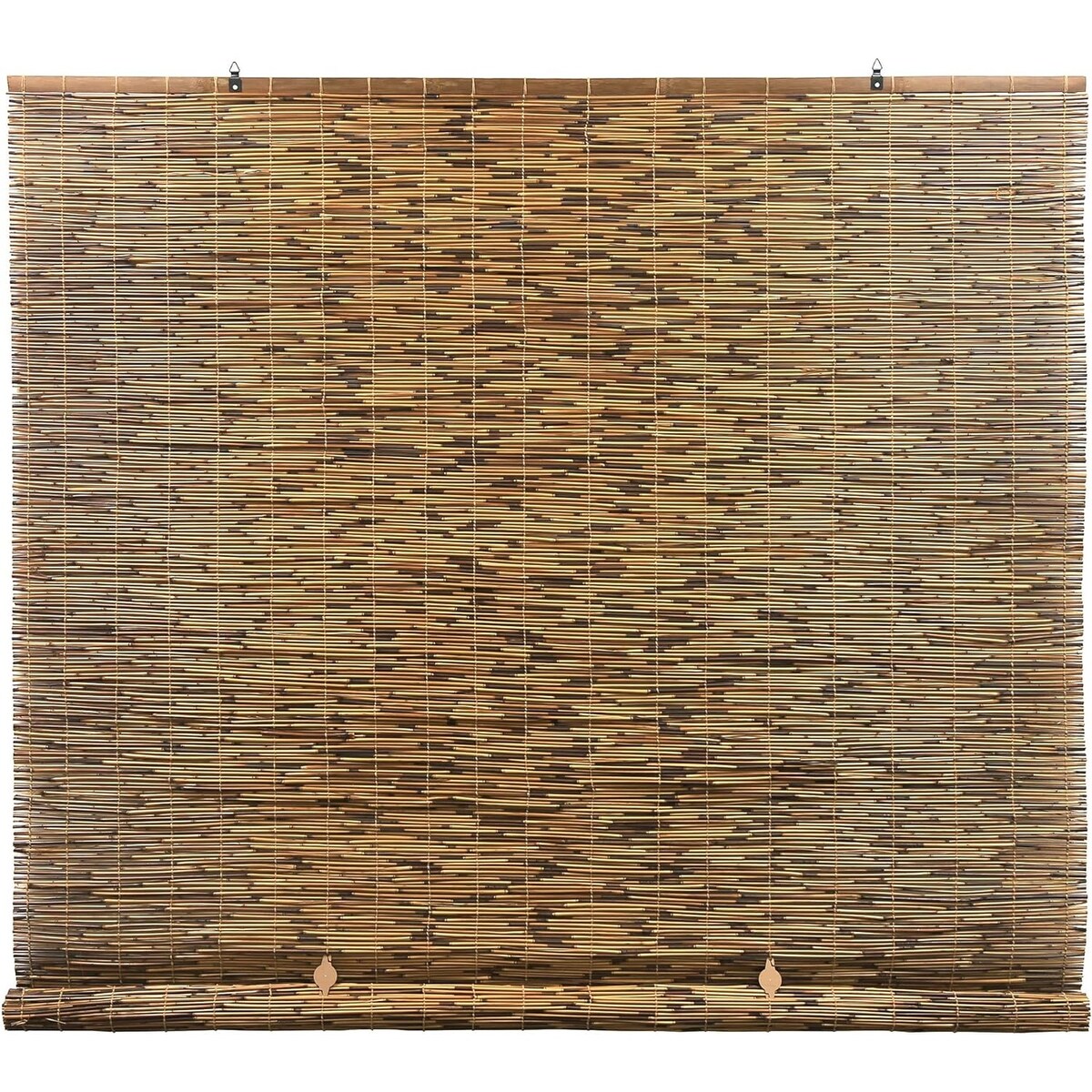 Cordless Bamboo Blinds - Waterproof Roller Shades for Porch, Patio & Interior Windows