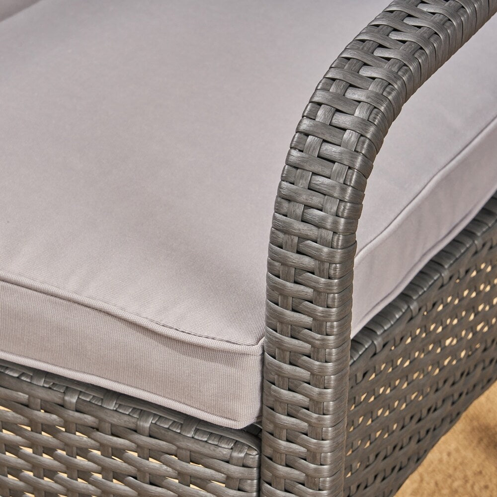 Cordoba Outdoor 4-seater Fire Pit Set with Wicker Club Chairs by Christopher Knight Home