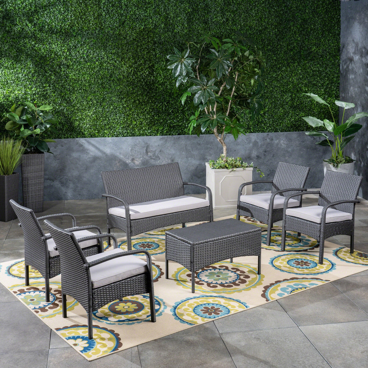 Cordoba Outdoor 6-piece Wicker Conversation Set by Christopher Knight Home