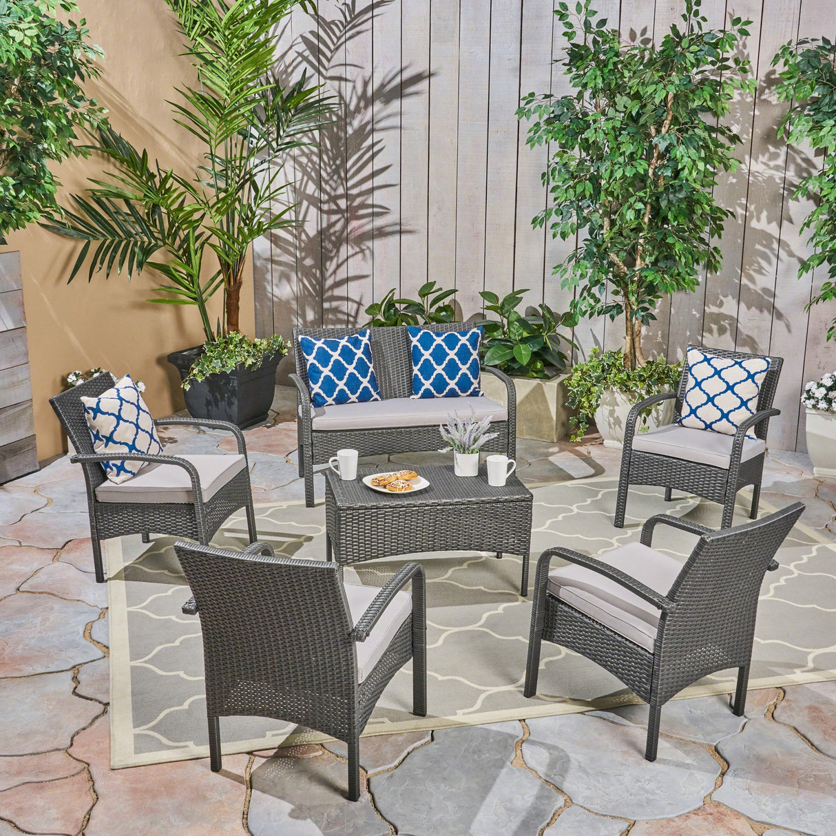 Cordoba Outdoor 6-piece Wicker Conversation Set by Christopher Knight Home