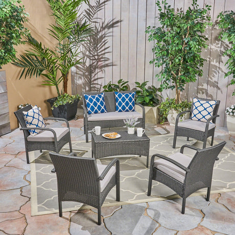 Cordoba Outdoor 6-piece Wicker Conversation Set by Christopher Knight Home
