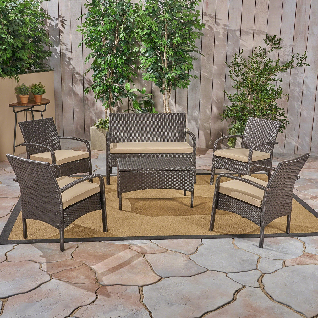 Cordoba Outdoor 6-piece Wicker Conversation Set by Christopher Knight Home