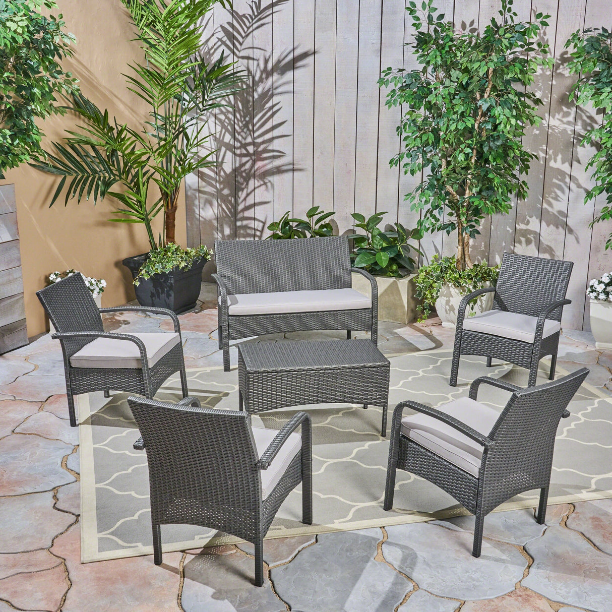 Cordoba Outdoor 6-piece Wicker Conversation Set by Christopher Knight Home
