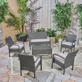 Cordoba Outdoor 6-piece Wicker Conversation Set by Christopher Knight Home