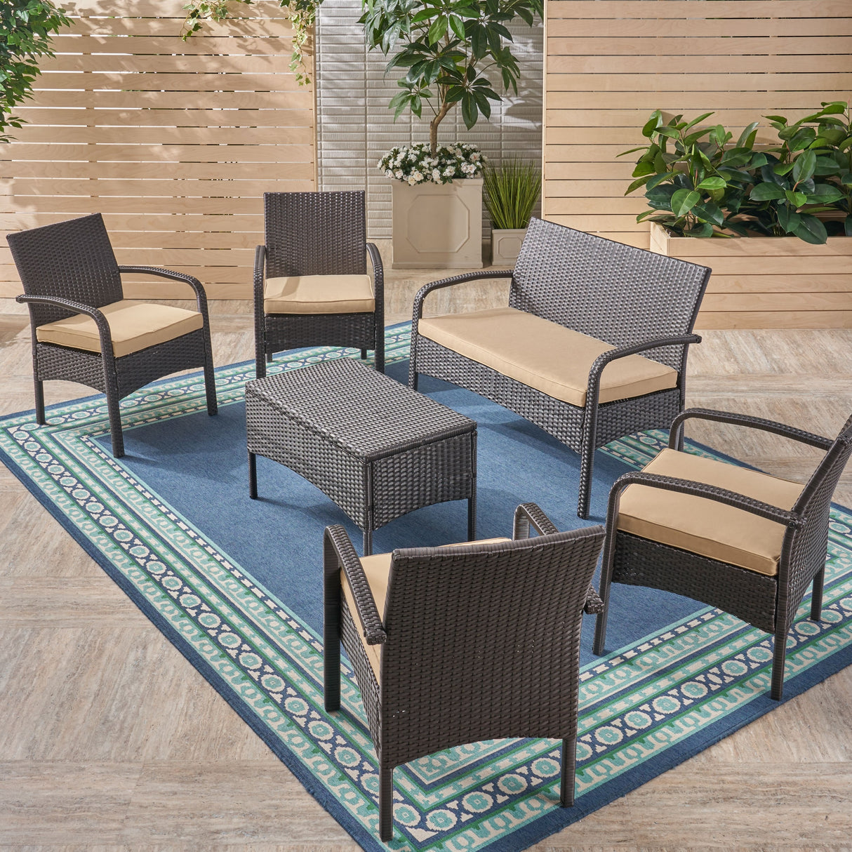 Cordoba Outdoor 6-piece Wicker Conversation Set by Christopher Knight Home