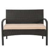 Cordoba Outdoor Wicker 4-piece Conversation Set with Cushions by Christopher Knight Home