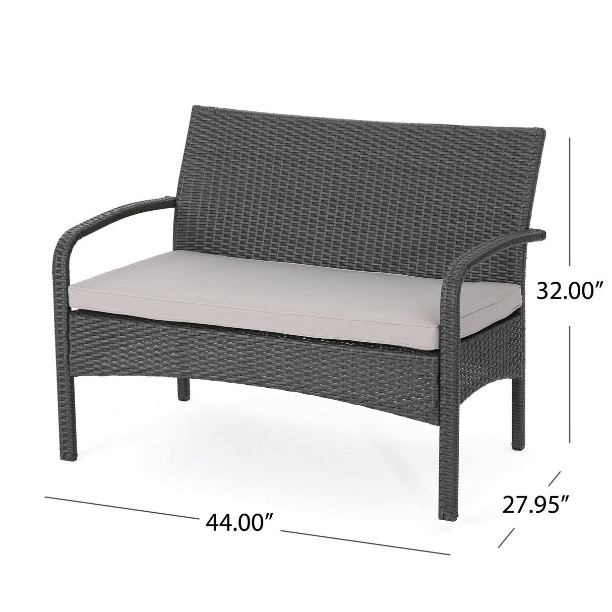 Cordoba Outdoor Wicker 4-piece Conversation Set with Cushions by Christopher Knight Home