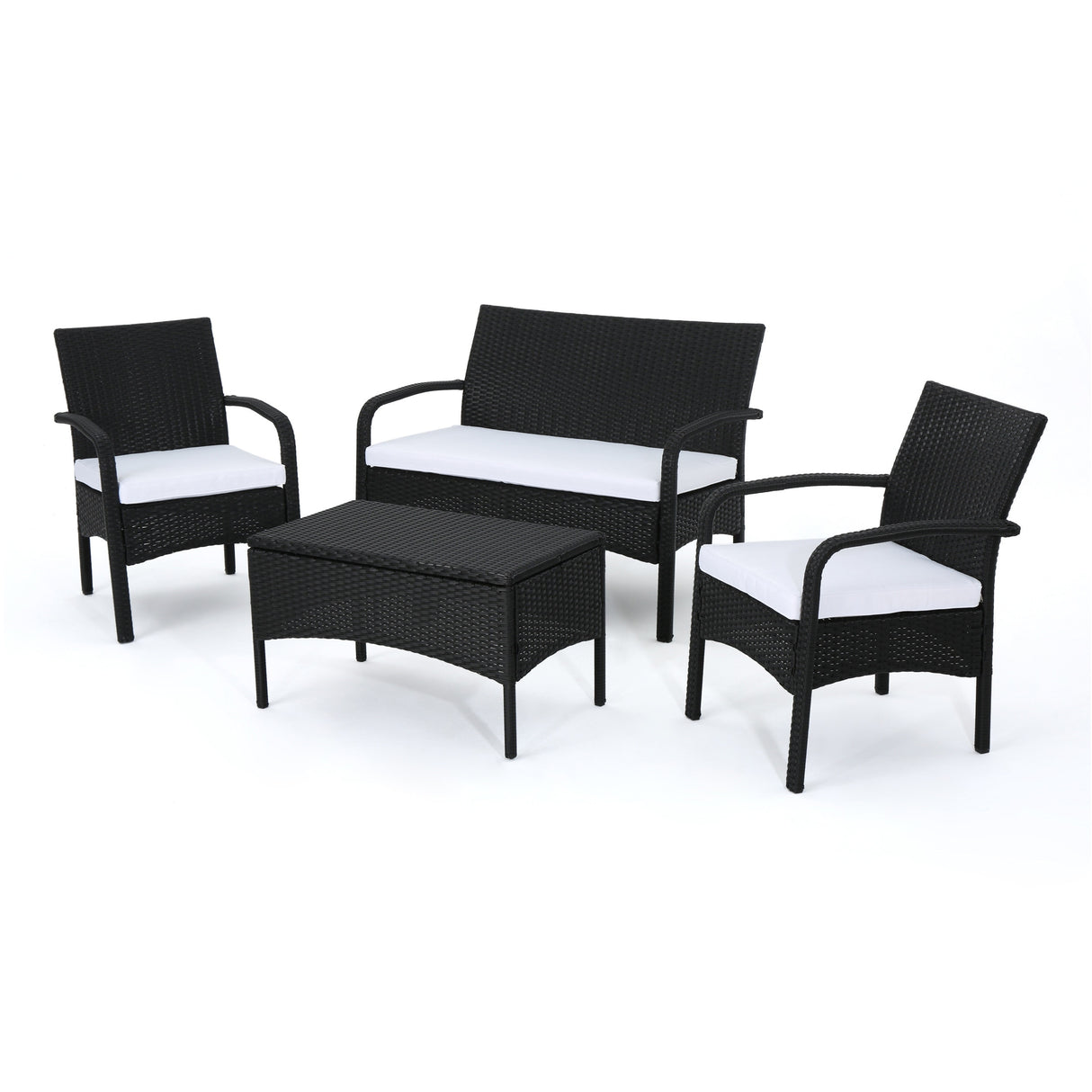 Cordoba Outdoor Wicker 4-piece Conversation Set with Cushions by Christopher Knight Home