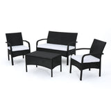 Cordoba Outdoor Wicker 4-piece Conversation Set with Cushions by Christopher Knight Home